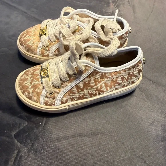 Michael Kors Kids Tan and White Sneakers - Picture 3 of 5